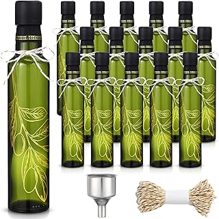 Reallnaive 12 Sets 8 oz Glass Olive Oil Bottles Empty Sauce Condiment Bo...