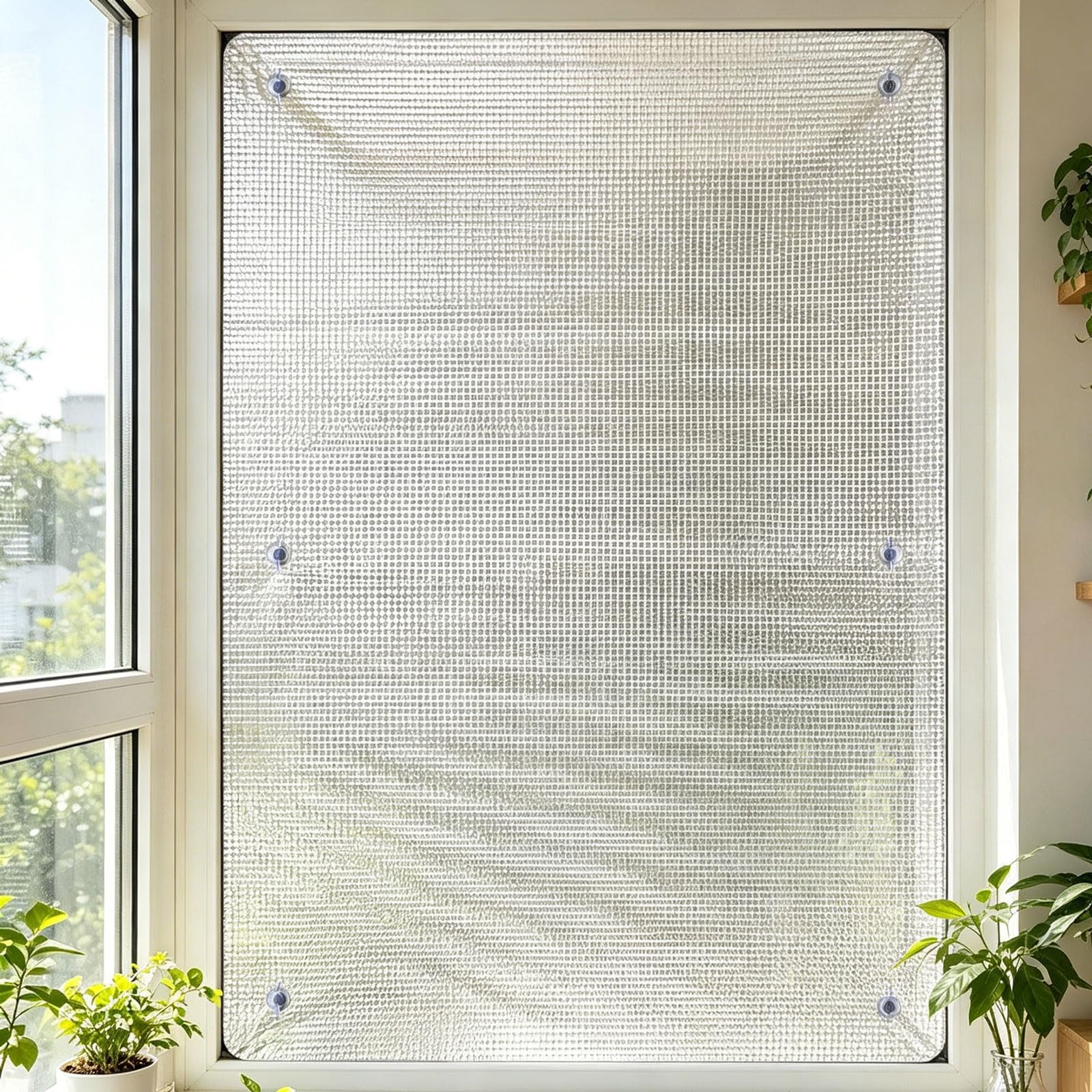 7MM Aluminum Foil Window Insulation Shade Sun Blocking Aluminum Foil Insulation Window Film Easy to Install for Skylight Sun Room Bedroom Home Garage Door(No border,50x100cm (20x39in))