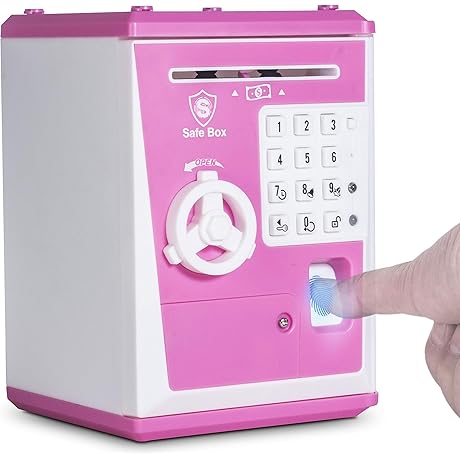 LIKE Toy Piggy Bank Safe Box Fingerprint ATM Bank ATM Machine Money...