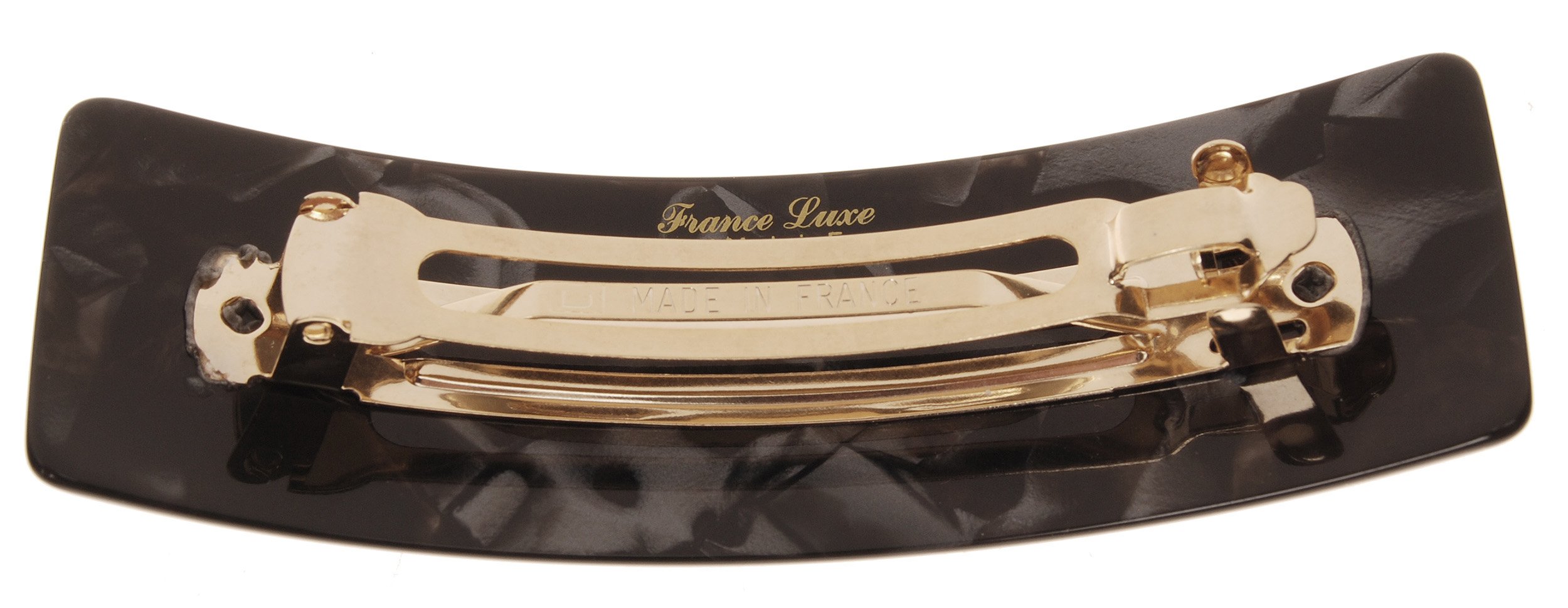 Barrette à Cheveux France Luxe – Clip Rectangle Noir Avec Incrustation Tokyo France 122, Neuf Avec étiquettes