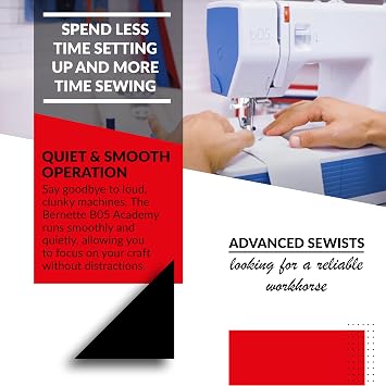 Bernette B05 Academy Sewing Machine | 30 Built-in Stitches, 12 Presser Feet, LED Light, Heavy Duty, Portable, Includes Thread Bundle | Perfect for Beginners, Home Sewing & Advanced Projects
