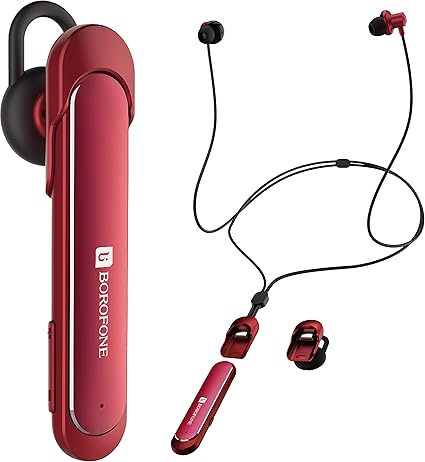 Amazon Co Jp Borofone 2 In 1イヤホン ワイヤレスイヤホン カナル型イヤホン Bluetooth 4 1 ベッドセット コードレス イヤホン ビジネスイヤホン マイク付き 軽量 スポーツイヤホン Android Ios Windowなどに対応 レッド 家電 カメラ