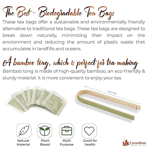 Miniatura 8 de Lavendium, 20 bolsas de té de canela pura, hechas de palitos de canela 100% naturales, té de hierbas de canela, sin aditivos, sin cafeína, sin