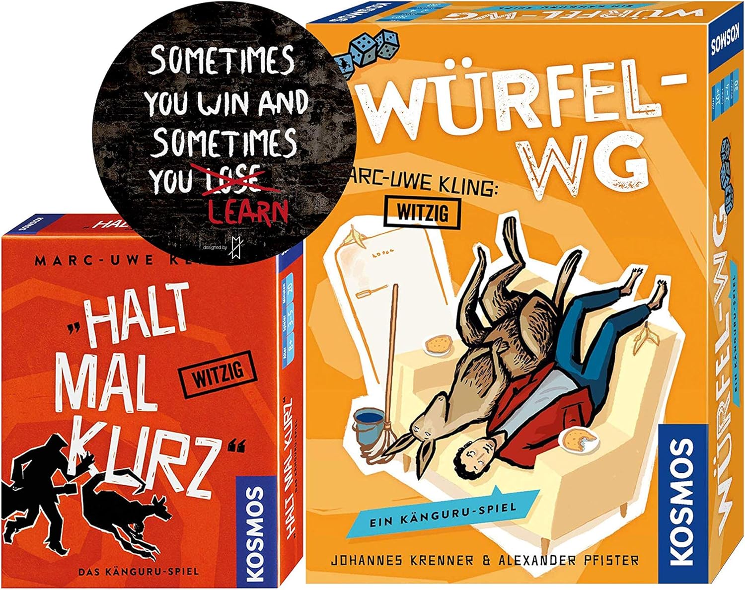Kosmos 693176 Würfel WG EIN KänguruSpiel + Kosmos 740382 Kartenspiel Halt mal kurz EIN