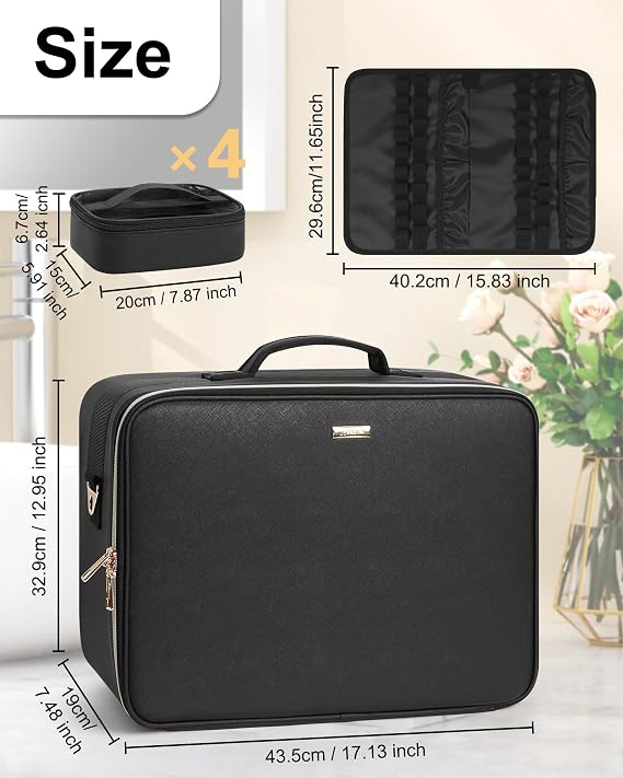 Relavel Extra Large Makeup Bag,Professional Makeup Case