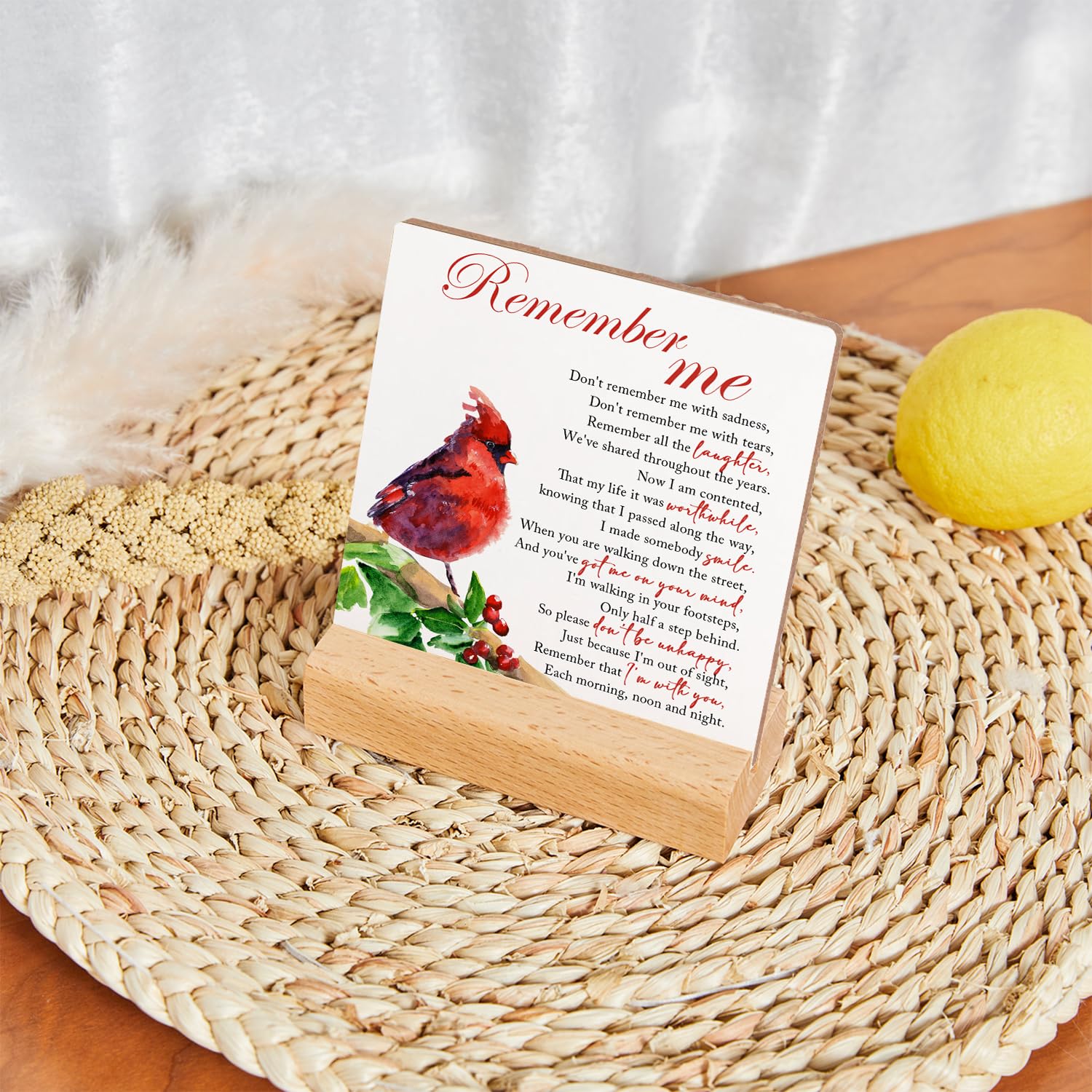 Sympathy Gift For Loss Of Loved One – Heart-Shaped Wooden Memorial Sign With Stand