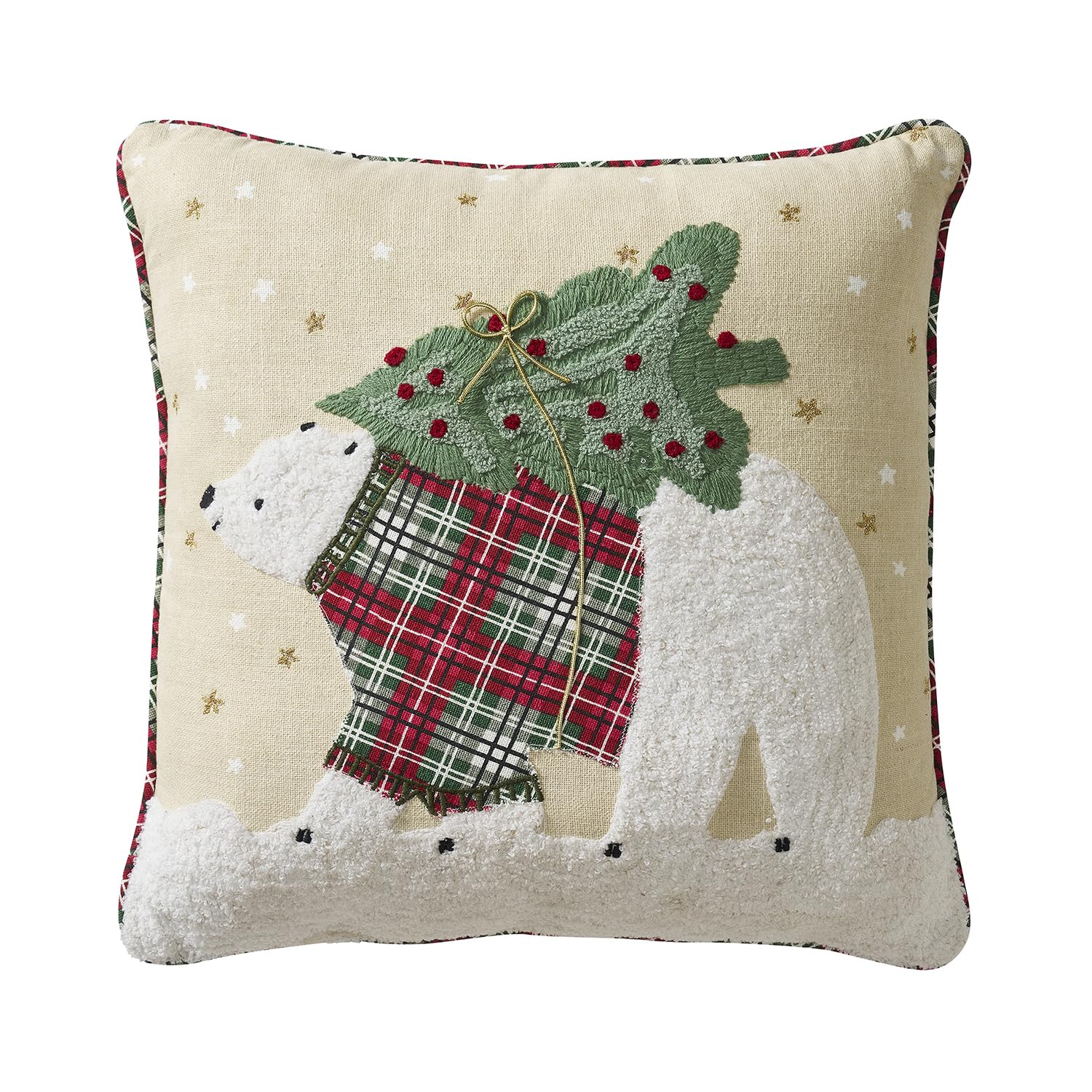 Hallmark - Decorative Throw Pillow for Couch or Bed Holiday Home D cor 18 x 18 Polar Bear