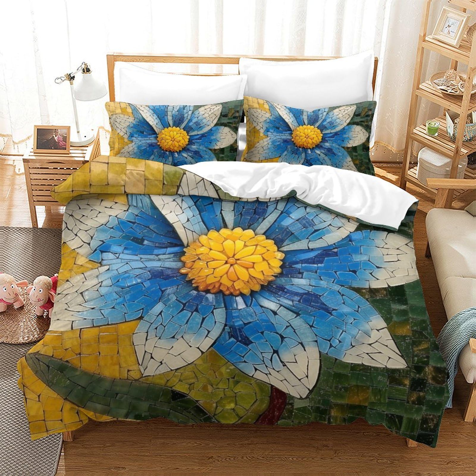 Housse de couette chrysanthème 3D 200x200cm pour stopper la transpiration