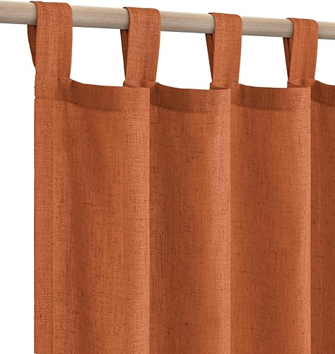 KOUFALL Cortinas de otoño naranja quemado para sala de estar de 63 pulgadas de largo, cortinas bohemias de otoño para dormitorio, 63 pulgadas de