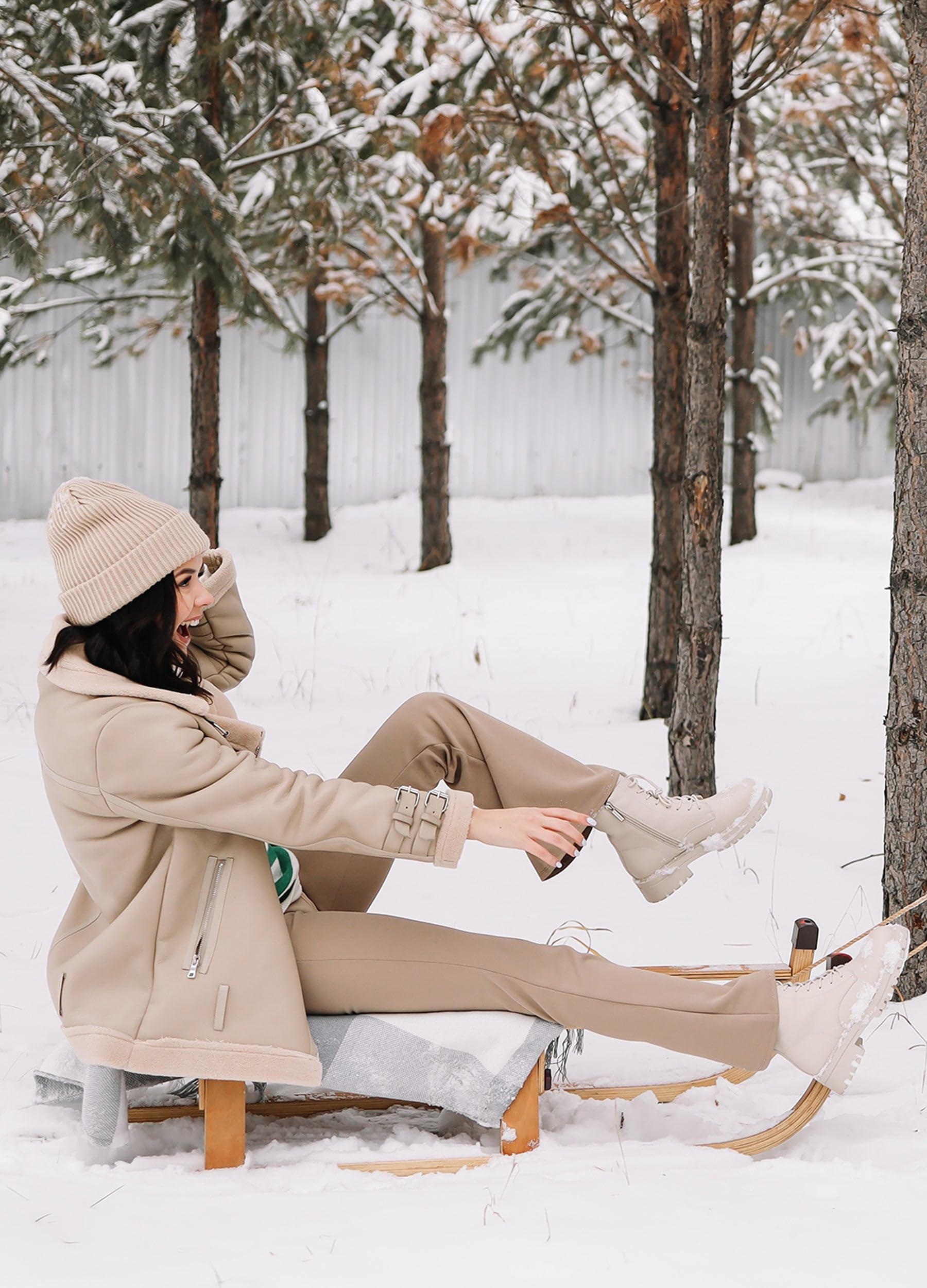 Willit Pantalon de yoga doublé en polaire pour femme - Pantalon d'hiver thermique taille haute - Résistant à l'eau