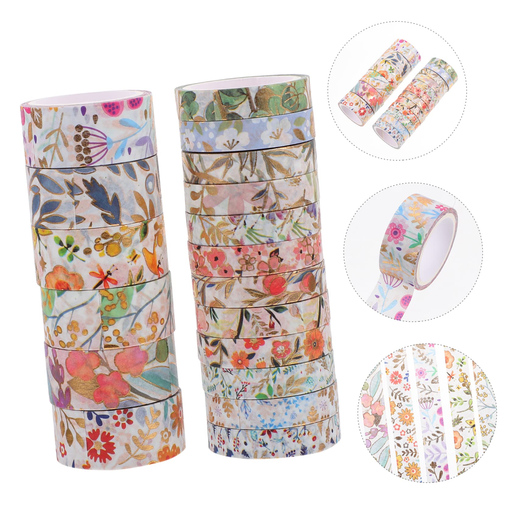SEWACC 54rollos Cintas Washi Decorativas De Flores para Manualidades y Cinta De Enmascarar Diseño Floral para Scrapbooking y Decoración De Agenda