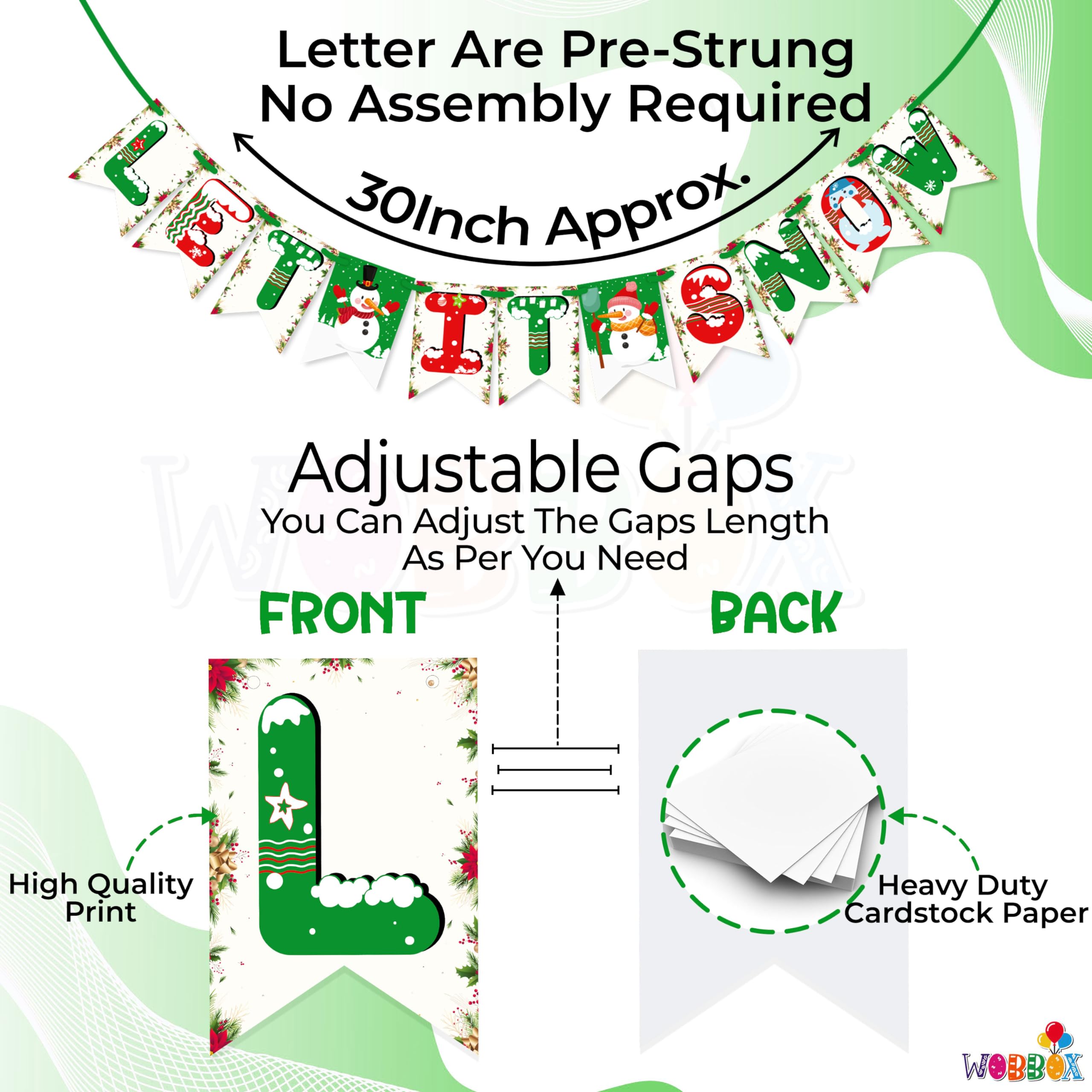 Wobbox Merry Christmas Banner, Happy Christmas Banner, Christmas Decorations Items For Home-FP1457 1