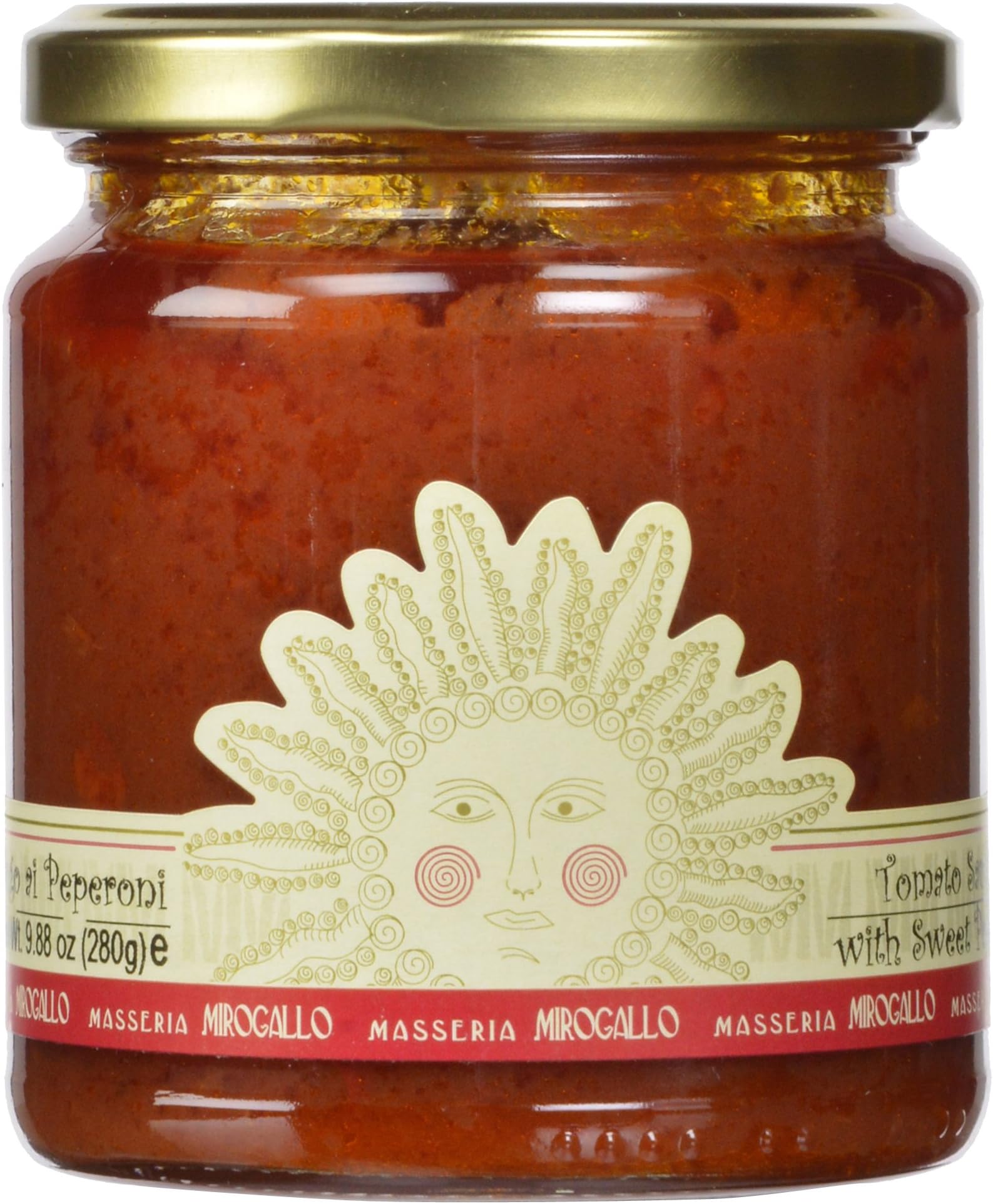 Masseria Mirogallo Tomato Sauce, Sweet Peppers, 9.9 Ounce