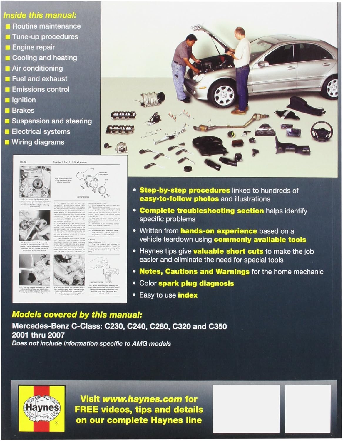 Haynes Automotive Repair Manual for Mercedes-Benz C-Class, 01 thru '07 (63040)
