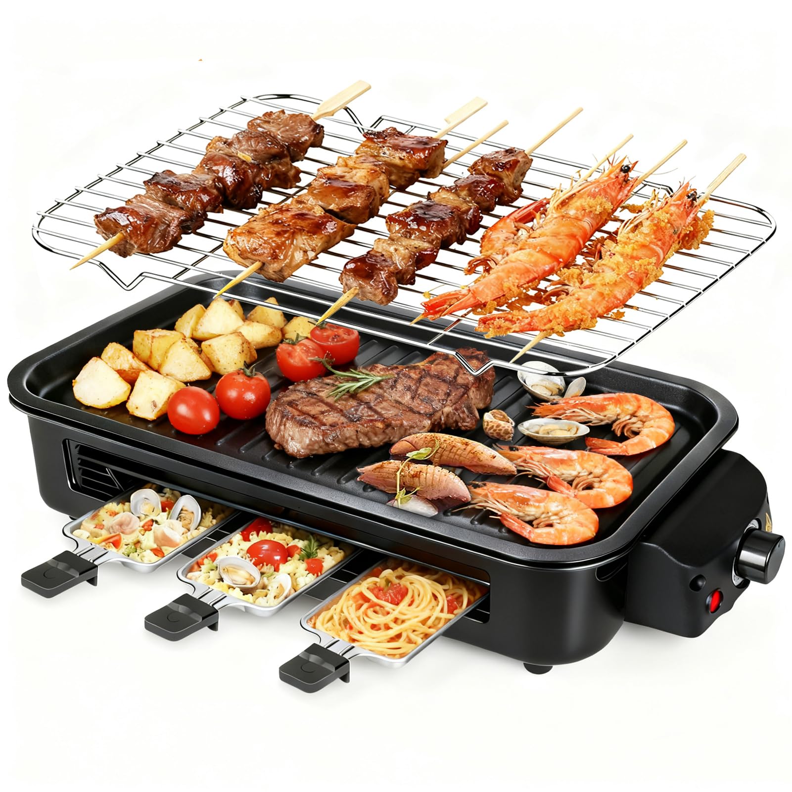 YOHAWJAN 2 in 1 Electric Indoor Grill