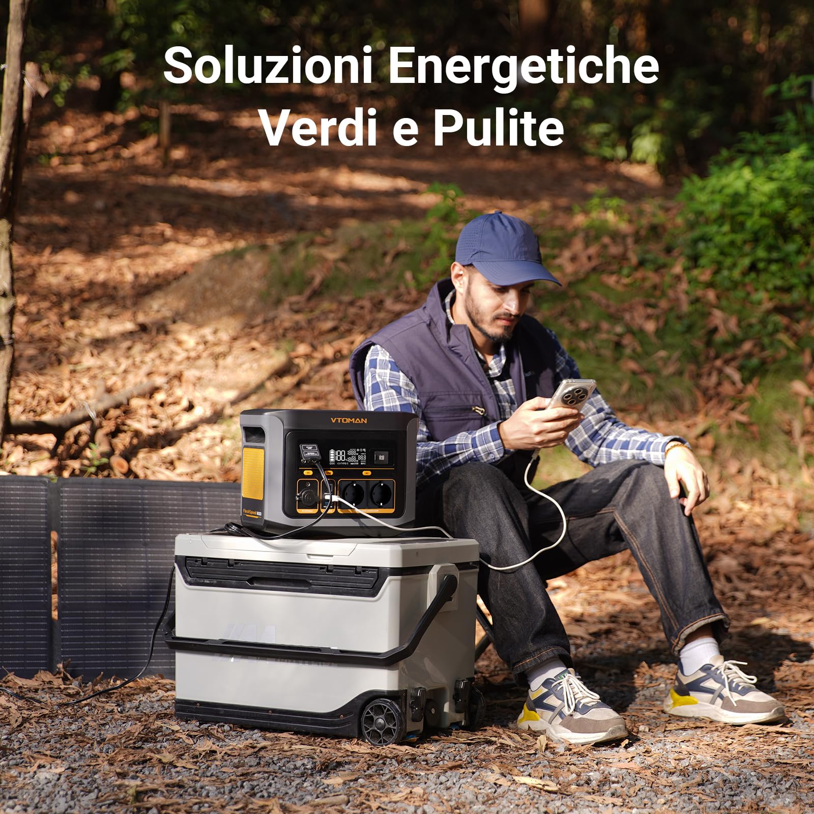 VTOMAN FlashSpeed 600 Centrale Elettrica Portatile 499Wh - 600W(1200W Picco) LiFePO4 Power Station, 100W USB-C, Ricarica da 0-80% in 60 Min, Capacità Espandibile Generatore Solare per Campeggio