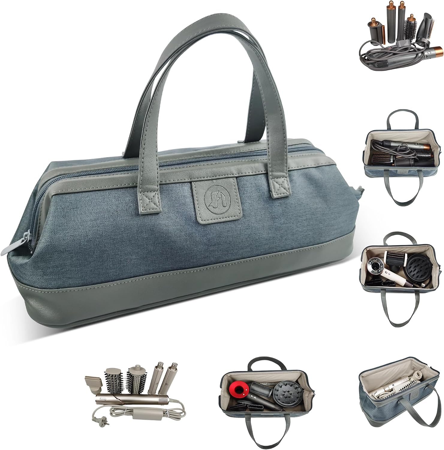 Travel Hair Dryer Bag for Dyson Supersonic, Portable Waterproof Storage Case for Dyson Airwrap, Hair Tools Case for Shark Flexstyle (Grey)