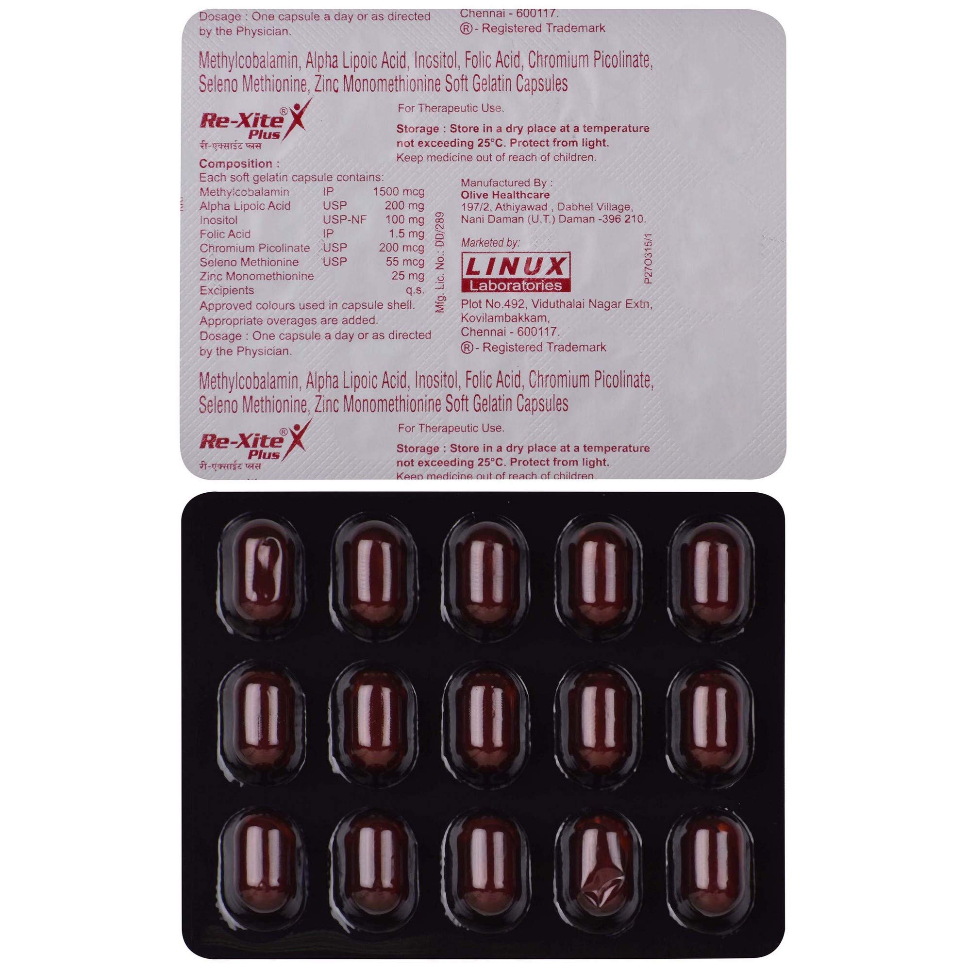 Re-Xite Plus - Strip of 15 Capsules