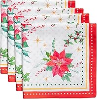 Vista 73 de Maison d' Hermine Servilletas de tela 100% algodón peinado de alta calidad, decorativas, lavables, juego de 4 servilletas para el hogar, cocina