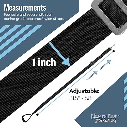 Miniatura 4 de KNOX Correas ajustables de barco para tapas Bimini, correas de toldo marino, ganchos a presión de acero inoxidable 316, parte superior de nailon