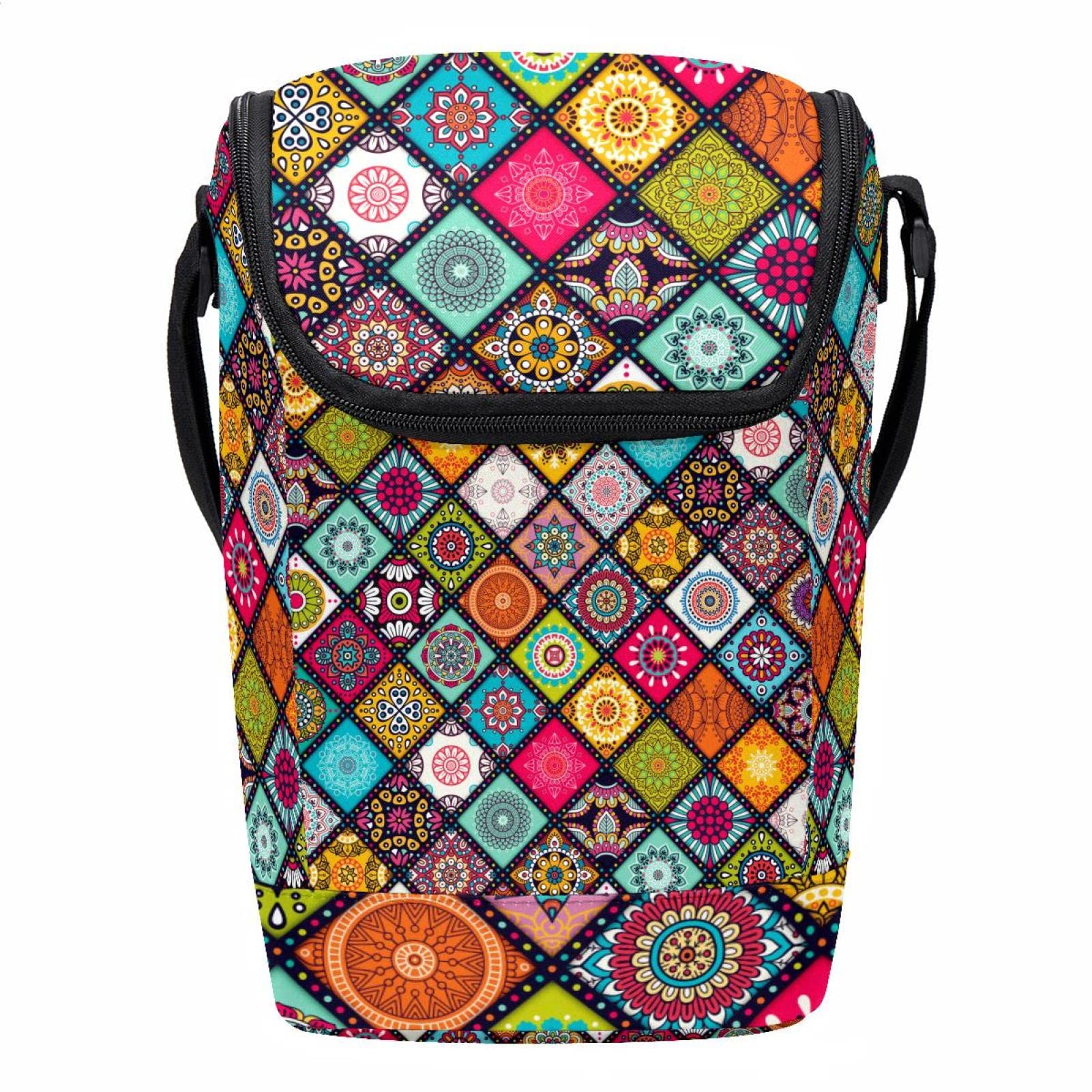 Bolsa de almuerzo mandala con cremallera ideal para escuela y campo