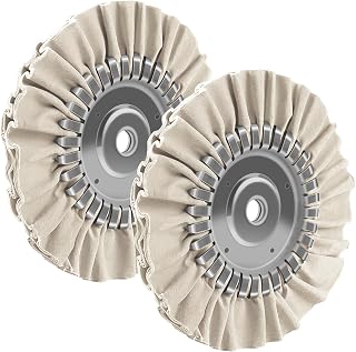 Konvixon 2PCS 8" Airway Buffing Wheel with 5/8" Arbor Flange-Free Hub,White Buffing Wheels for Angle Grinder, Mirror-Like Finishing Polishing Wheel for Aluminum Wheels Stainless Steel Chrome