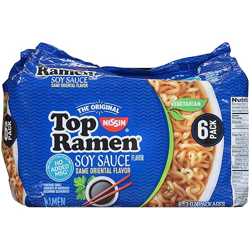 Nissin Top Ramen Dry Soup Oriental 6pk, 18 onzas