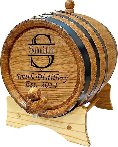 Barril de envejecimiento personalizado de alta calidad, diseño de letra, barril de madera de roble personalizado, perfecto para whisky, bourbon,