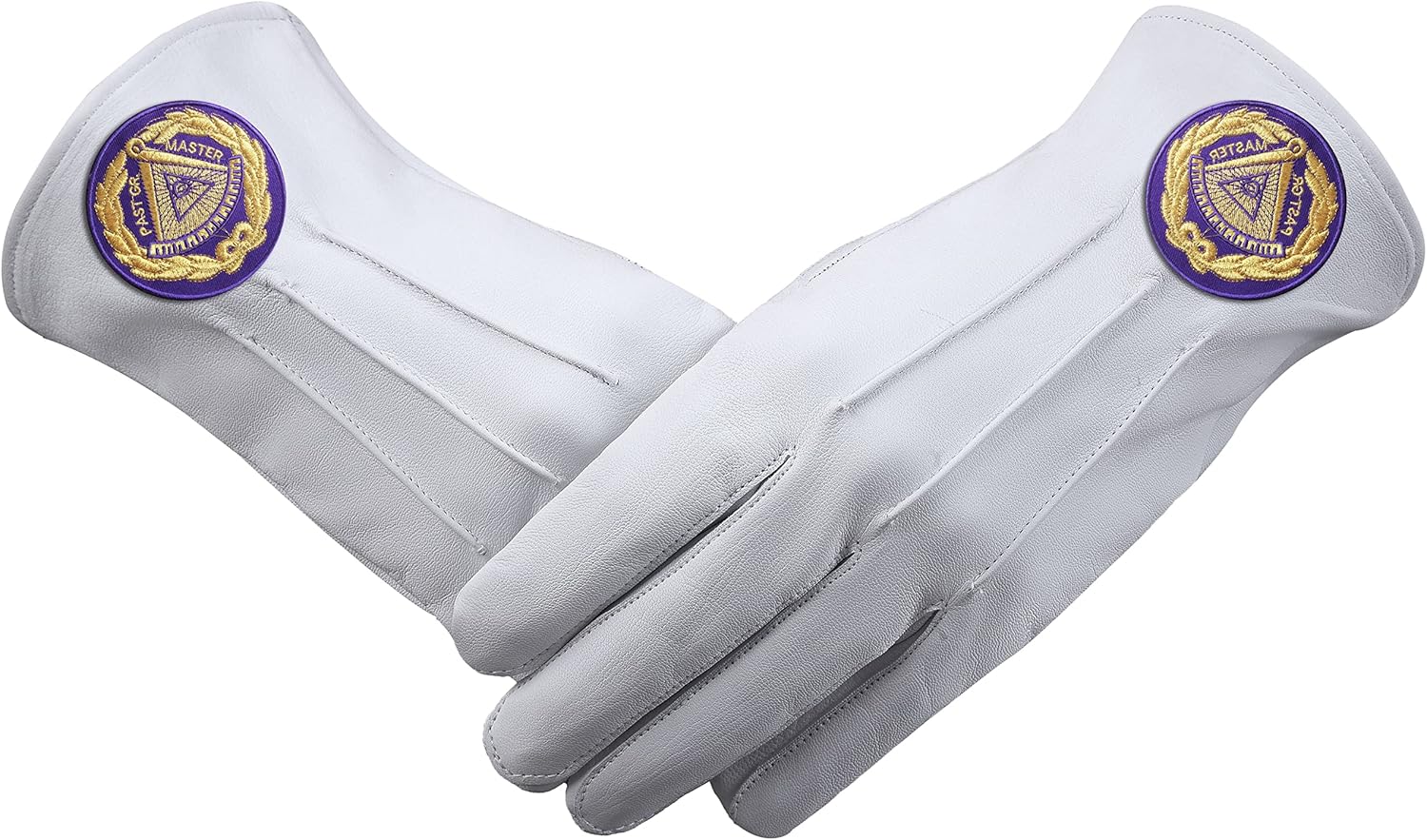 BRICKS MASONS Past Grand Master Blue Lodge Glove - Leather With Purple Patch