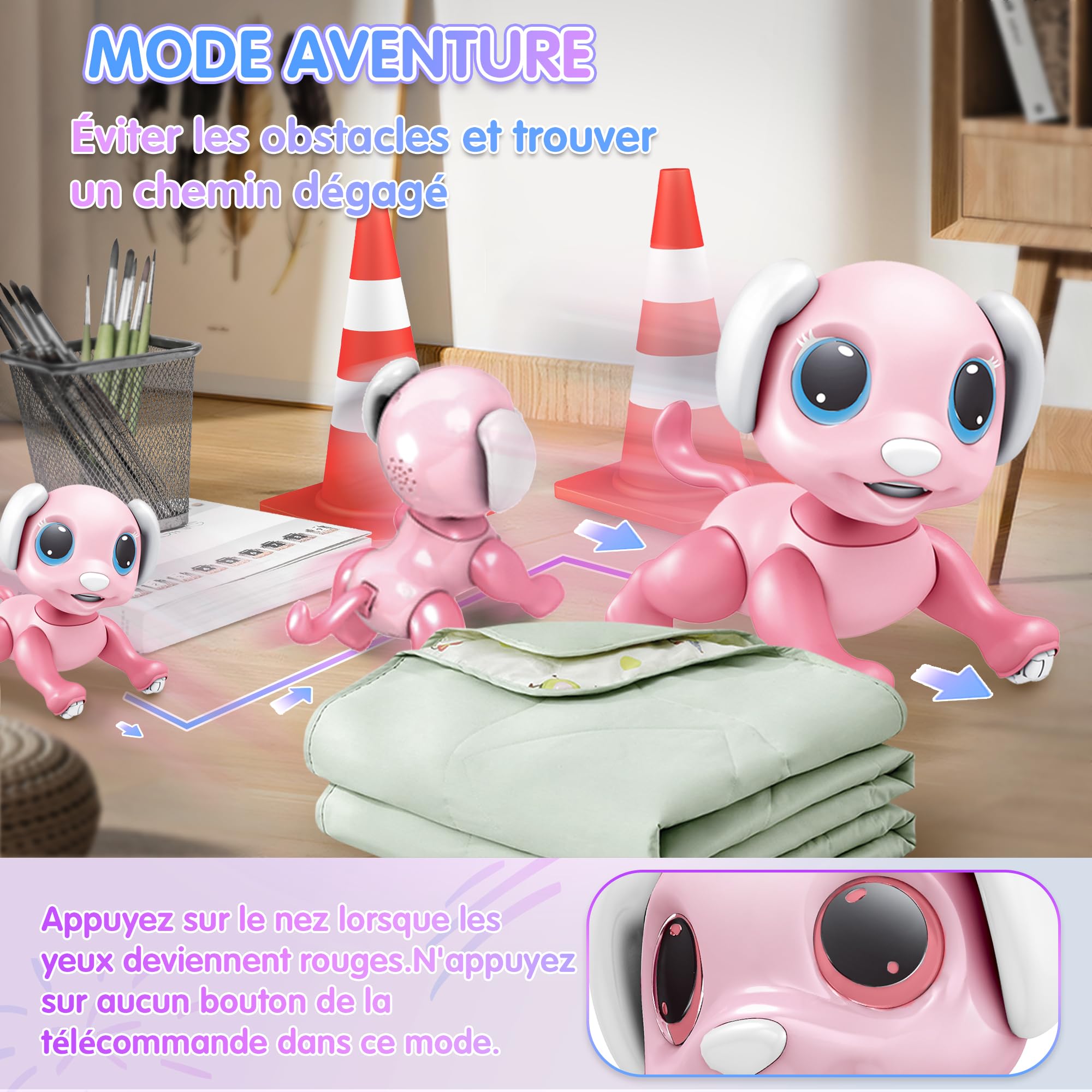 JONRRYIN Robot Chien Télécommandé, Robot Programmable pour Enfants, Jouet Intelligent Robot Pet, Cadeaux Créatifs pour Garçons et Filles 3-12 Ans