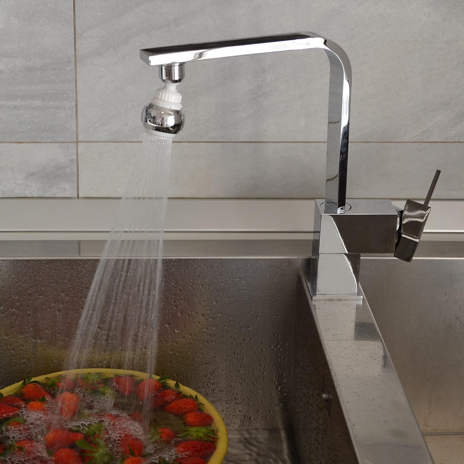 Siroflex White Chromed Double Swivel Faucet Sprayer (New Siroflex Product)
