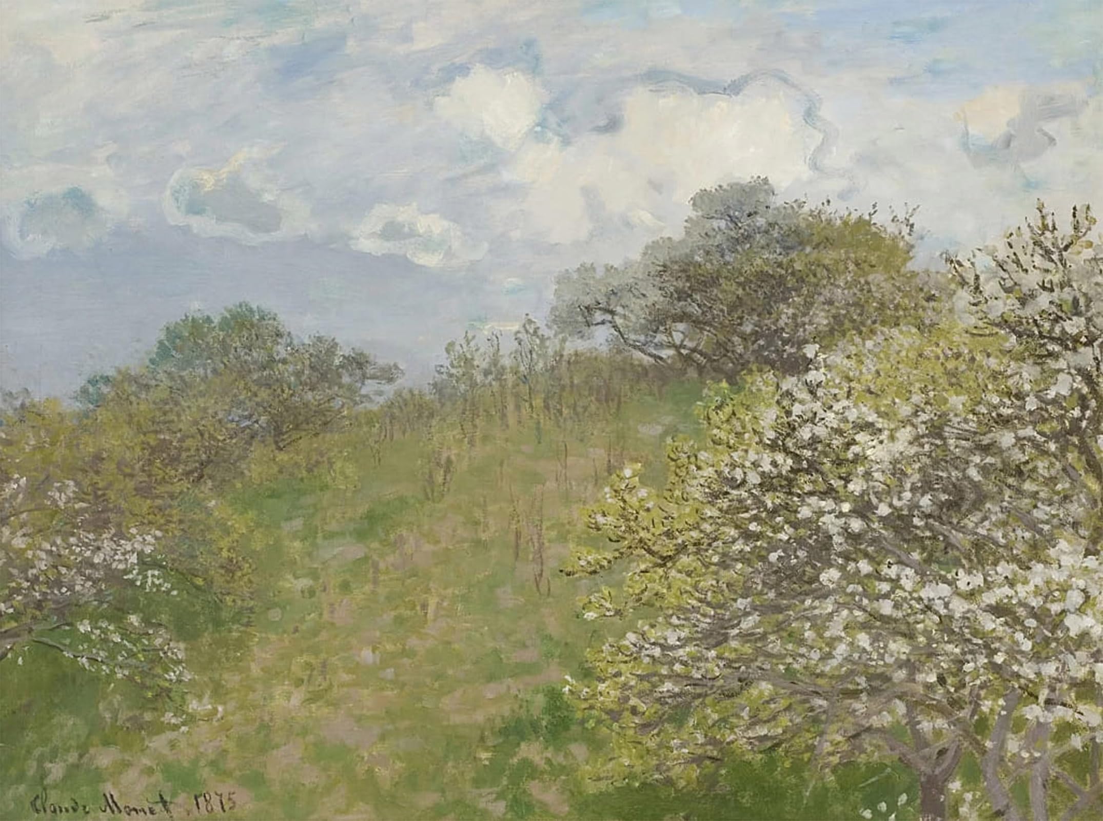 SERENDIPITP Abstract Painting Mural Print Picture Wall Decor Painting Printemps Spring by Claude Monet Vintage Wall Artwork for Home Decor 60x90cm