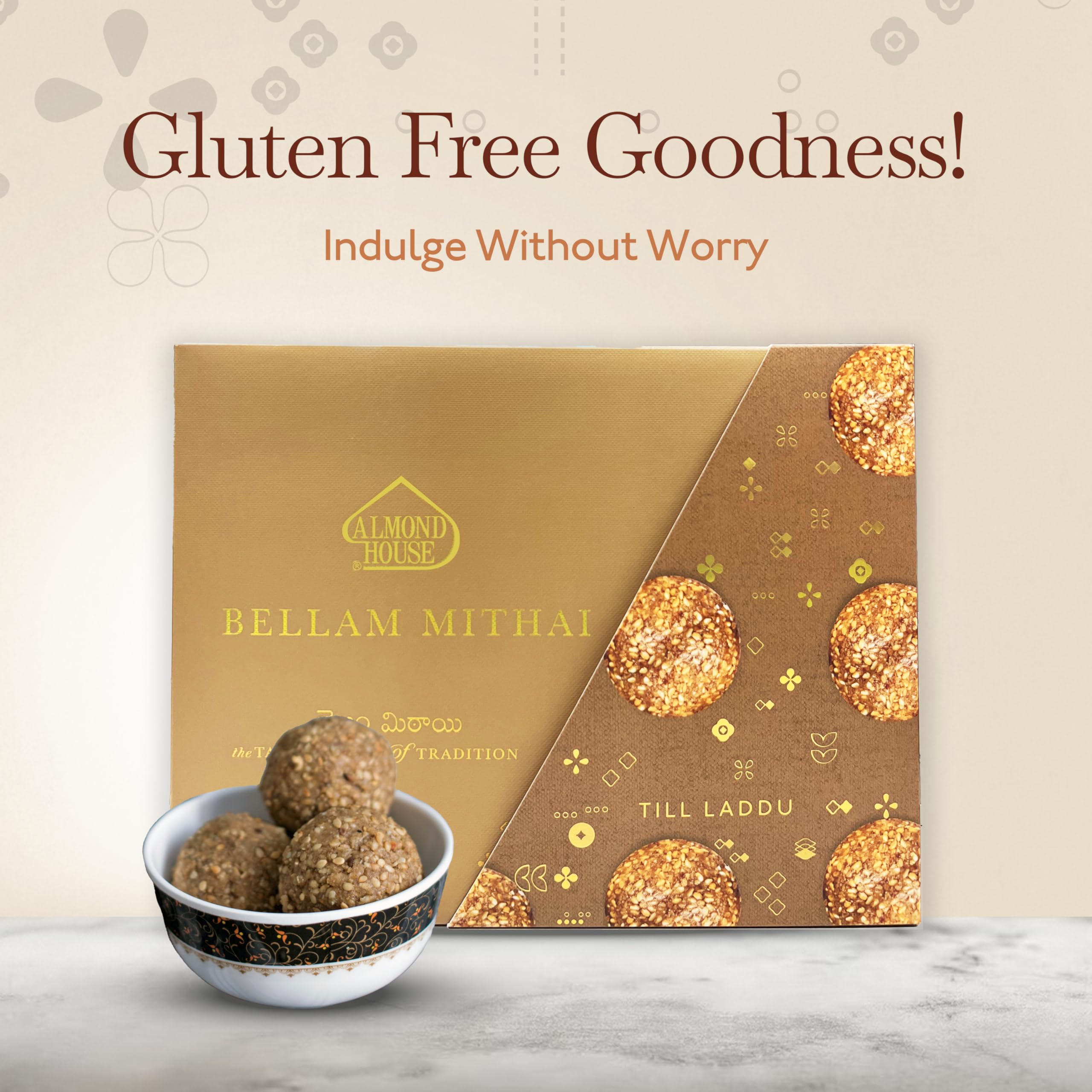 Almond House Till Laddu | Sesame Jaggery Laddu | Nutritious | Grandma's recipe | No Processed Sugar No Artificial Flavor & No added colours | Healthy Snack | Gluten Free | Perfect For Gifting | 250 gm 2