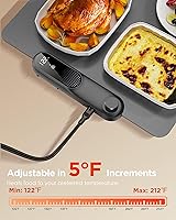 Vista 3 de FEPPO Food Warming Mat, (XXL 35”x16”) Electric Warming Trays for Buffets Party, Fast Full-Surface Heating Mat for Food with 19 Level Adjustable