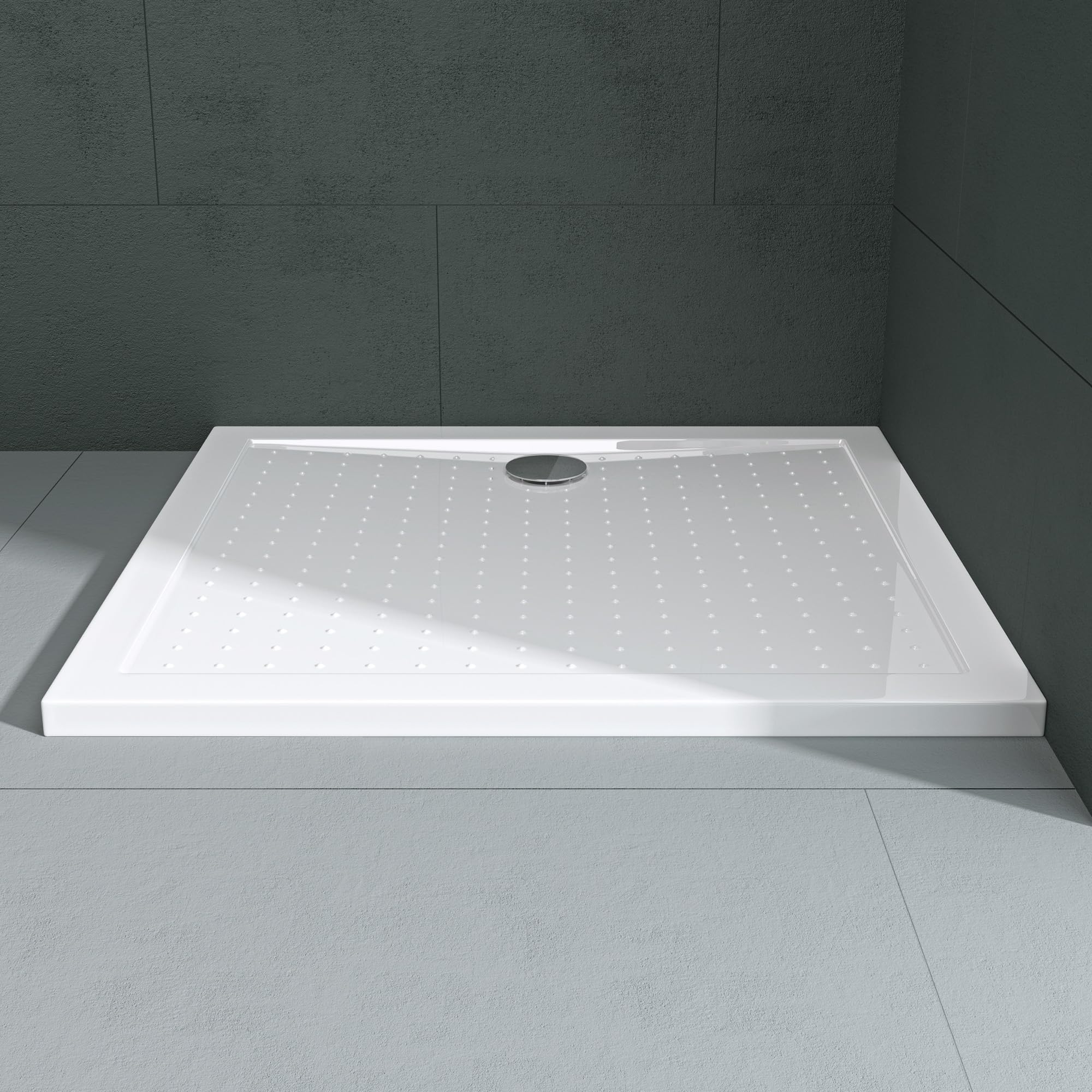 Mai & Mai Piatto Doccia 70x80x4cm in Acrilico Rettangolare, Antiscivolo | Piatto Doccia Rettangolare Lucia02AR in Acrilico