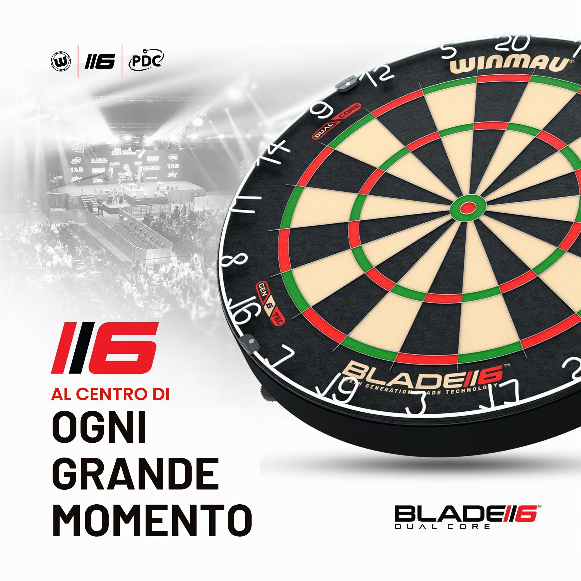 WINMAU Blade 6 Dual Core Dartboard Professional Steel Tip Official Tournament PDC