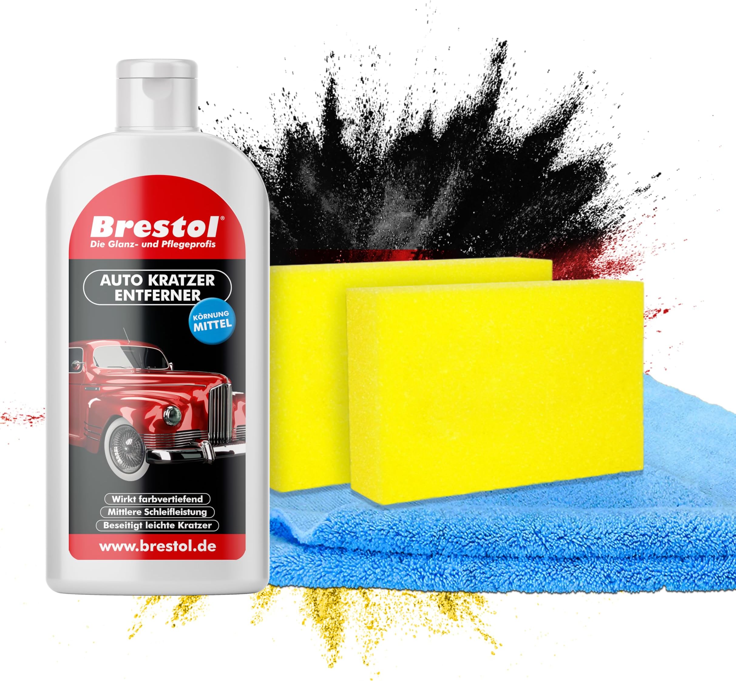 2x Auto Kratzerentferner Set - Schnelle Politur Gegen Lackkratzer Mit Schwamm