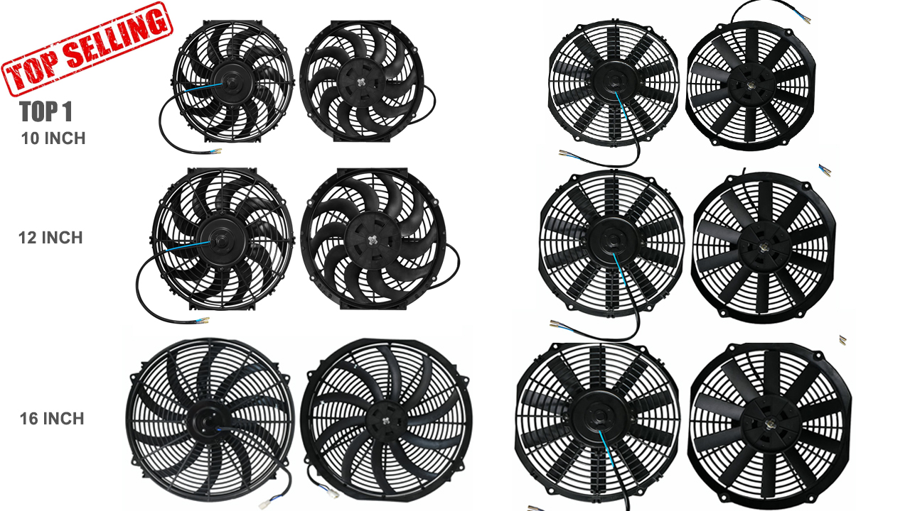 mupera Universal 14 Inches Electric Radiator Cooling Fans, High