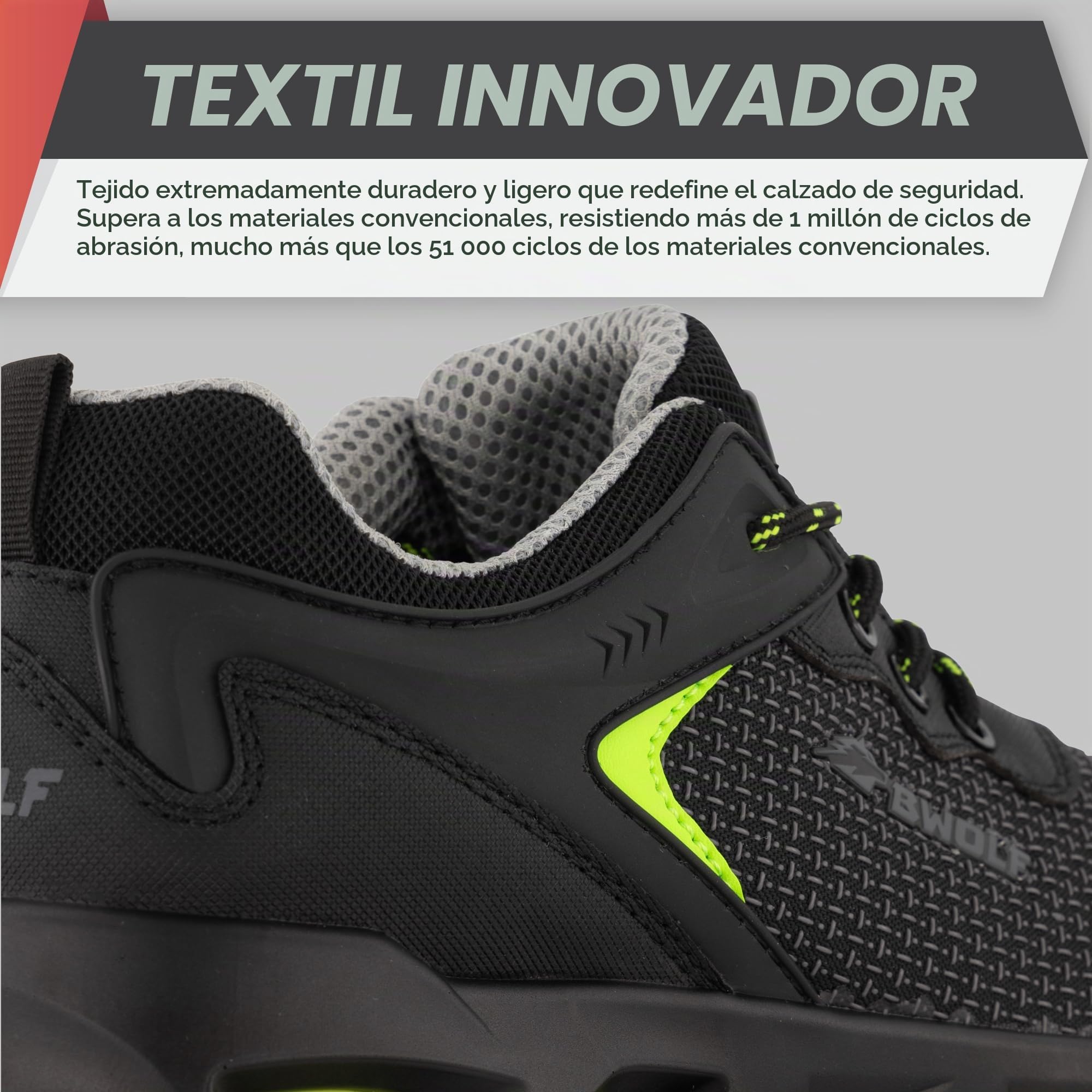 BWOLF Skyler S3S Zapatos de Seguridad para Hombre S3, Impermeables, 4 x 4 Grip Tech, Suela Ergo, ESD
