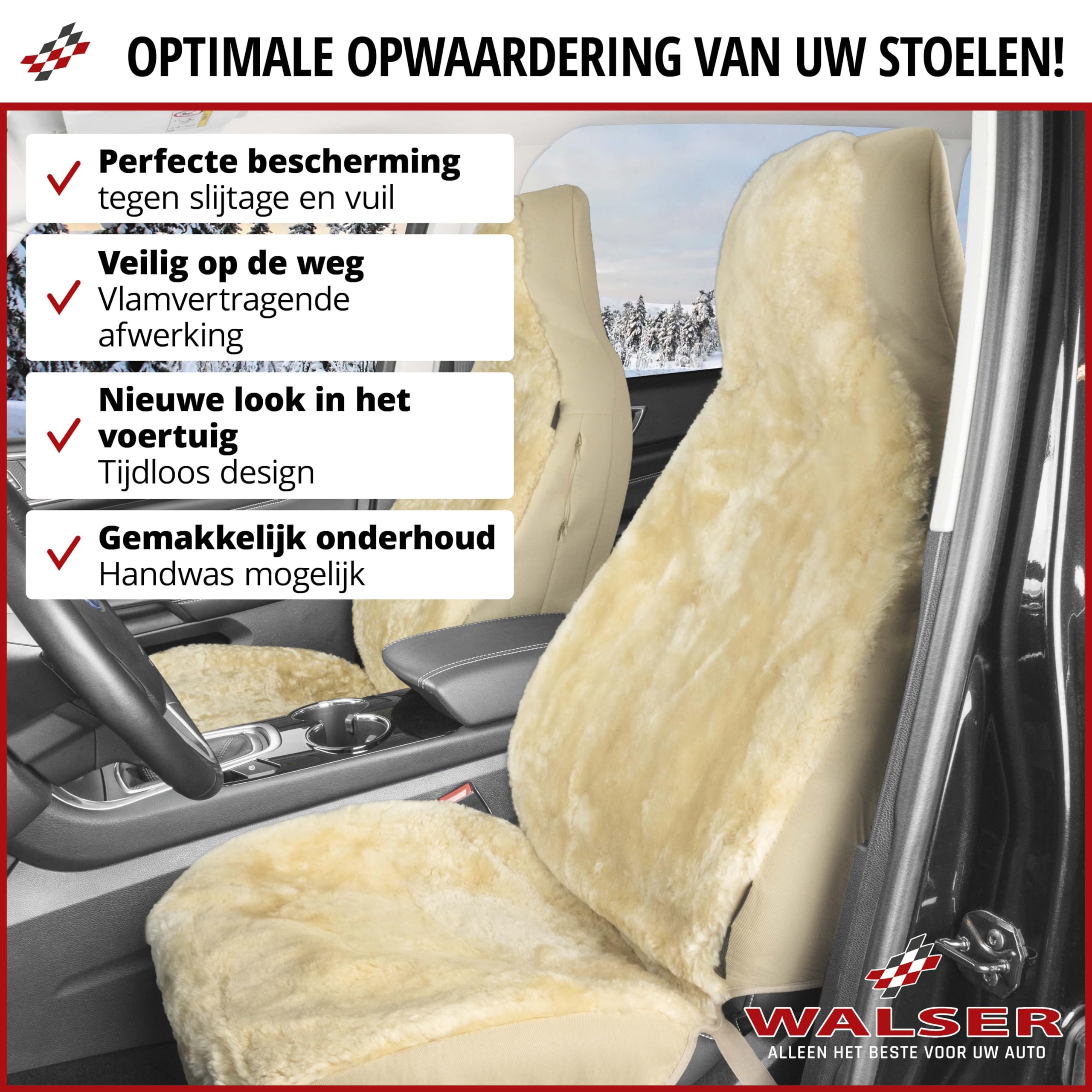 Eén stuk beige auto stoel hoes PU-leer