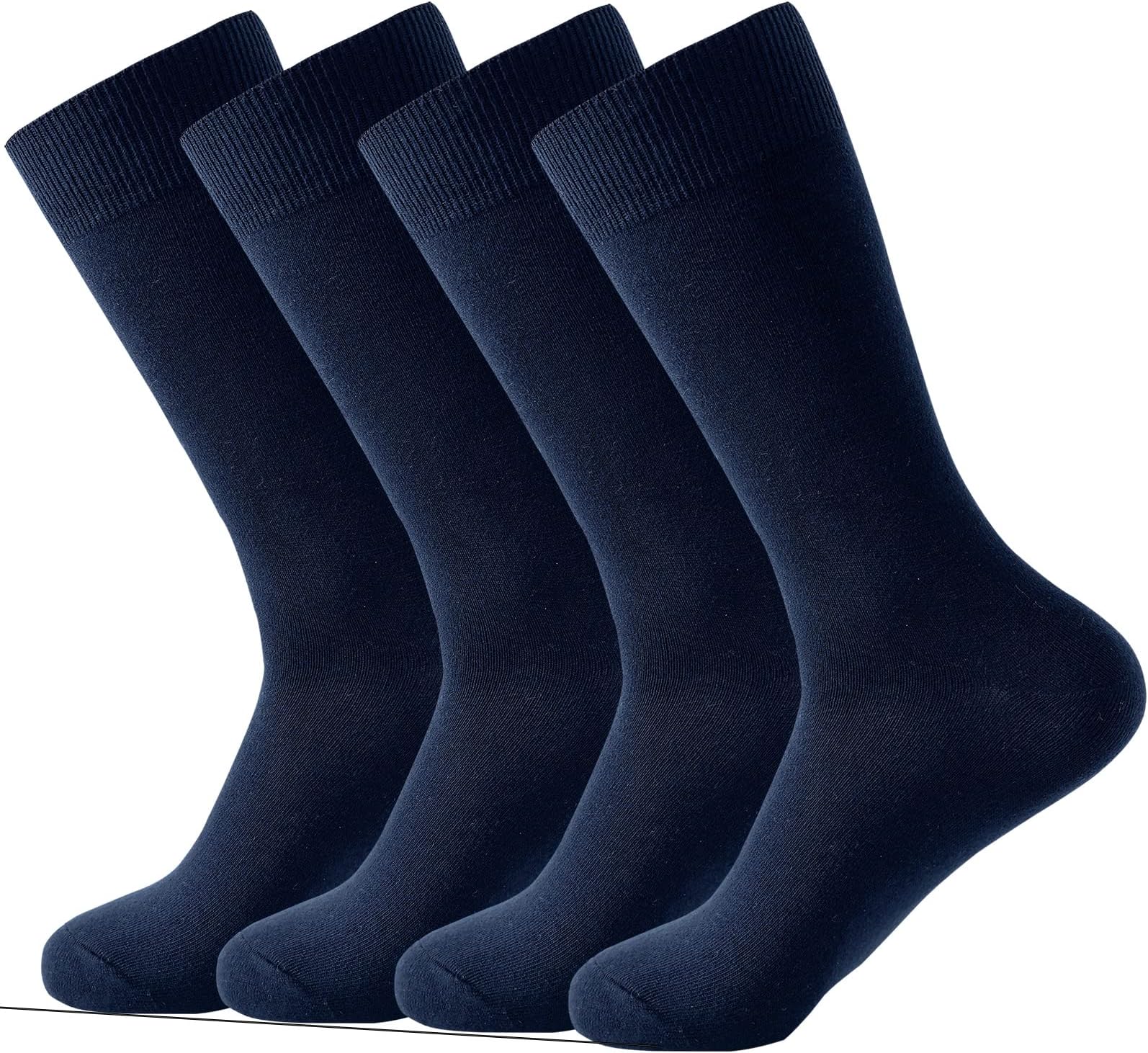 JORMATT Men's Dress Socks Cotton Thin Lightweight Crew Socks Soft Breathable Socks 4/8 Pairs