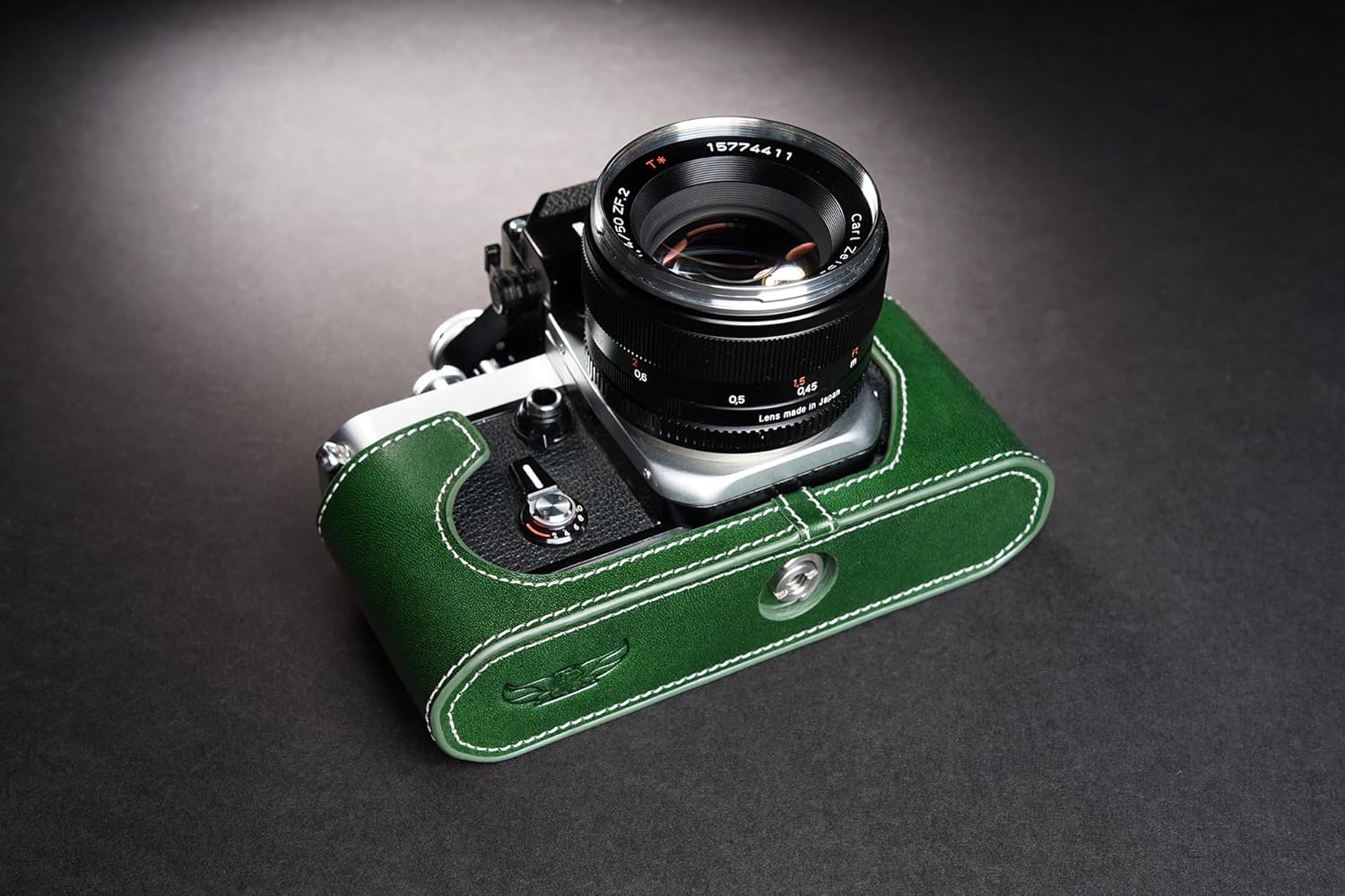 TP Original Handmade Genuine Real Leather Half Camera Case Bag Cover for Nikon F2 F2A F2AS Green color
