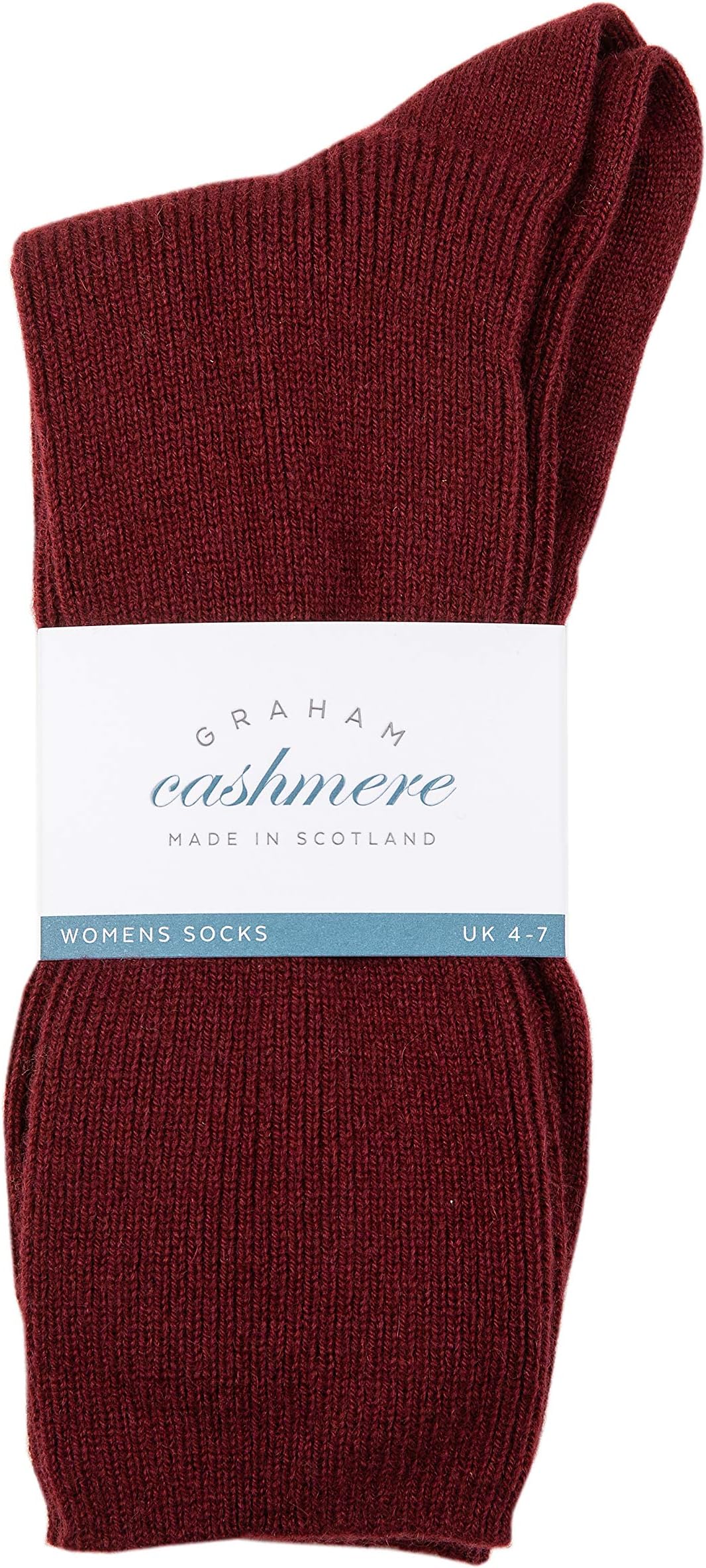 Graham Cashmere - Womens Cashmere Rib Socks - Made in Scotland - Gift Boxed