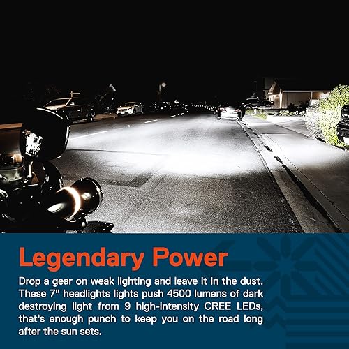 Miniatura 3 de Faro LED CREE de 7 pulgadas para Harley Davidson acabado negro Halo DRL 4500 lúmenes H4 convertidores Plug and Play bus CAN Touring Dyna Electra