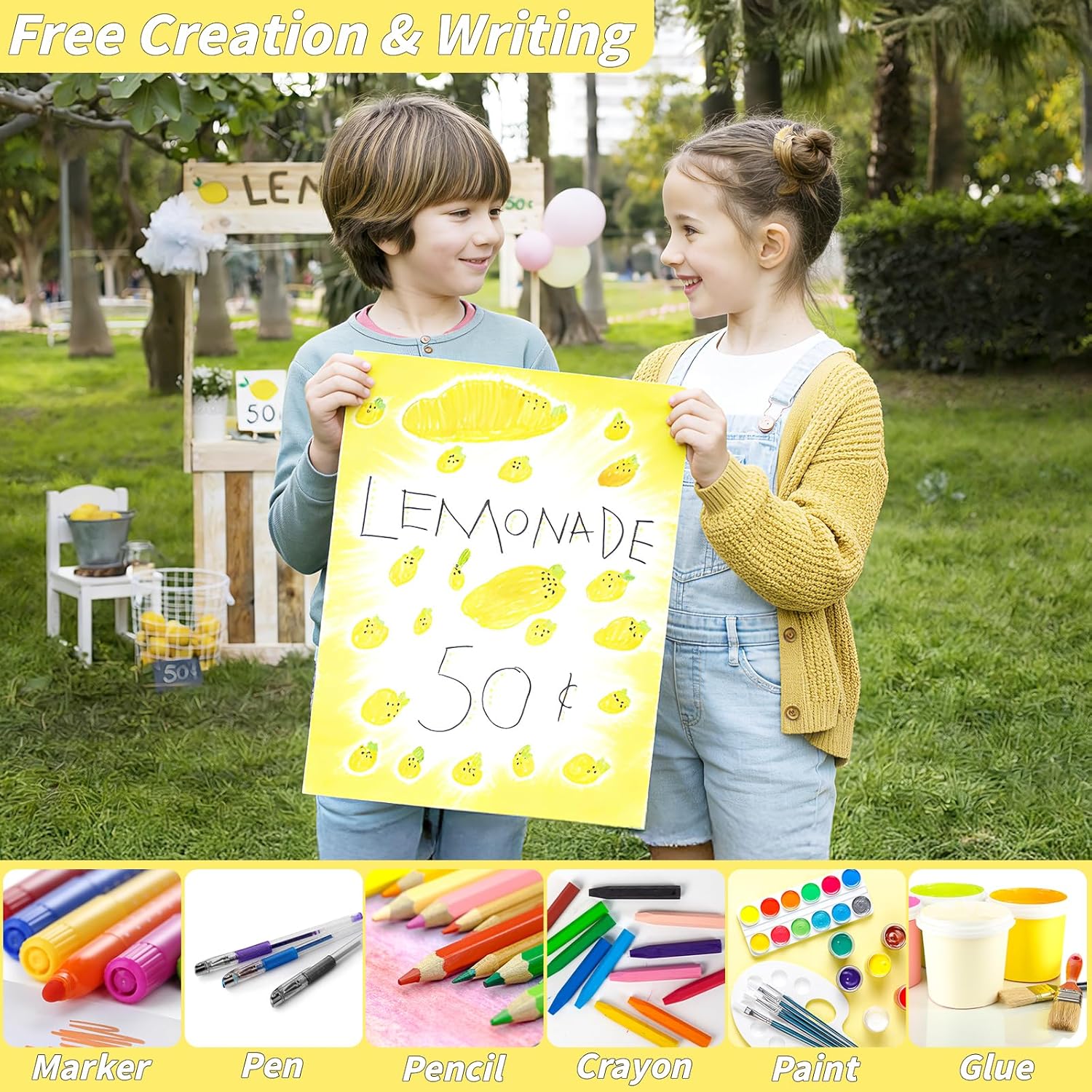 50 Colors Large Poster Board 250GSM Thick Cardstock 50 Sheets, 22 x 28 Inch Colored Poster Paper for School Projects, Vision Boards, Signage, Art Crafts & Event Displays