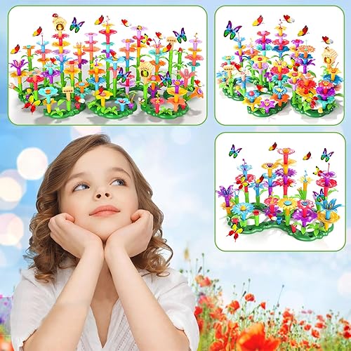 Miniatura 3 de 238 juguetes de construcción de jardín de flores para niñas de 3 4 5 6 7 años, juguetes apilables de construcción DIY mejorados, juguetes educativos