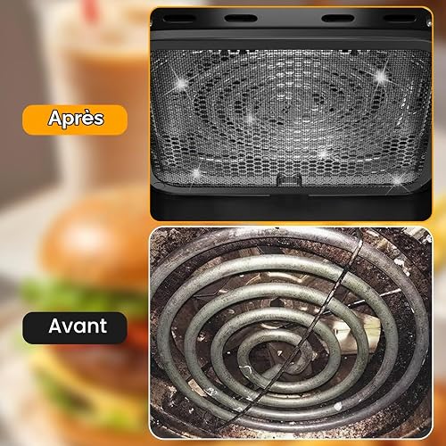 PAPAcroscoma Protection Anti Eclaboussure Inoxydable: 2 Pièces Mailles Fines Accessoires Air Fryer Compatible avec cosori Air Fryer 10L-8,5L Protection Air Fryer - 6