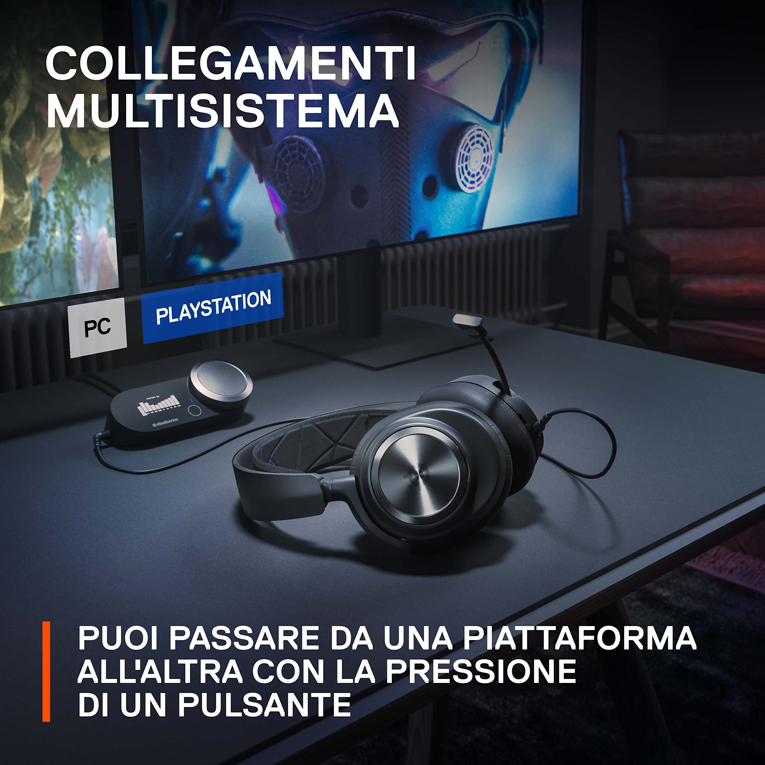 SteelSeries Arctis Nova Pro - Cuffie da gaming multi-sistema - Audio Hi-Res - Audio spaziale a 360° - GameDAC Gen 2 - Microfono ClearCast Gen 2 - PC, PS5, PS4, Switch - Vista 8
