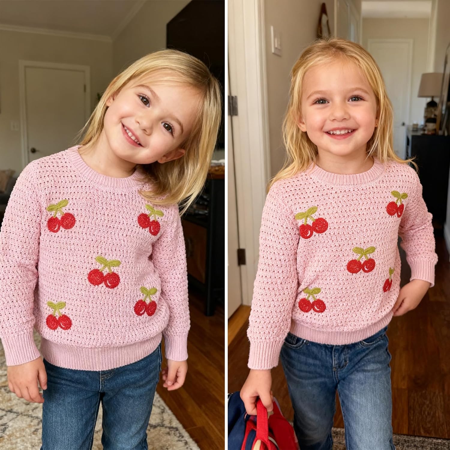 Simplee kids Baby Girl Knit Sweater Round Neck Long Sleeve Toddler Pullover Sweatshirt Fall Winter Clothes 2T-6T - Image 4