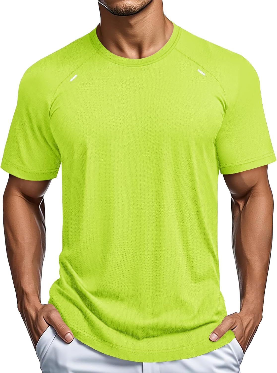 MAGCOMSEN Men's Dry Fit Shirts Mesh Short Sleeve Athletic Lightweight Workout Performance Hiking Shirt